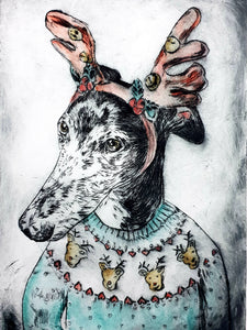 Christmas cards - Deer Hound